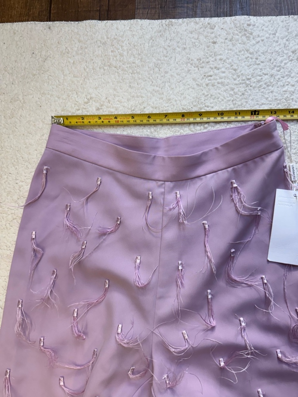 NWT Lisa Maree Wild Love Real Feather Pant in Lilac Size Small $295 - Picture 9 of 13